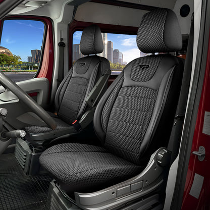 Sitzbezüge Ford Transit Custom 2012 - 2023 – Prestige schwarz – perfekte Passform (Sitz/Sitz)
