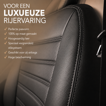 Sitzbezüge Peugeot Expert 2016 - heute – Fezz Schwarz – Sitzbezüge aus Kunstleder – perfekte Passform (Sitz/Doppelsitzbank-mit geteilter Sitzfläche der Doppelsitzbank)