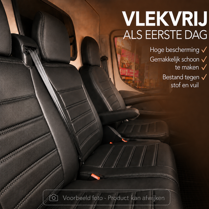 Sitzbezüge Citroen ë-Jumper 2021 - heute – Fezz Schwarz – Sitzbezüge aus Kunstleder – perfekte Passform (Sitz/Doppelsitzbank)