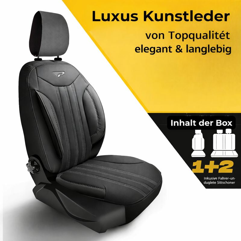 Sitzbezüge Citroen Jumpy 2007 - 2016 – Miami schwarz – perfekte Passform (Sitz/Bank)