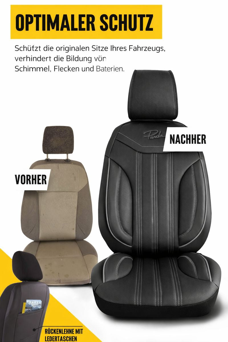 Sitzbezüge Citroen Jumpy 2007 - 2016 – Miami schwarz – perfekte Passform (Sitz/Bank)