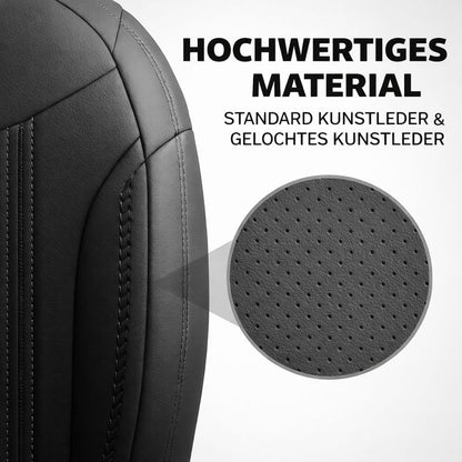Sitzbezüge Citroen Jumpy 2007 - 2016 – Miami schwarz – perfekte Passform (Sitz/Bank)