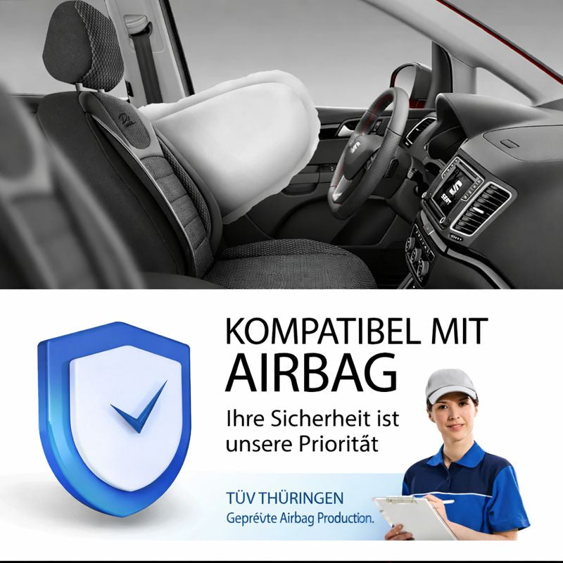 Sitzbezüge Ford Transit Custom 2012 - 2023 – Prestige schwarz – perfekte Passform (Sitz/Sitz)